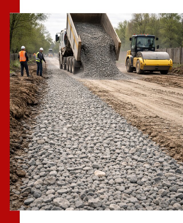 Доставка щебня для отсыпки дорог в Бугульме высокого качества