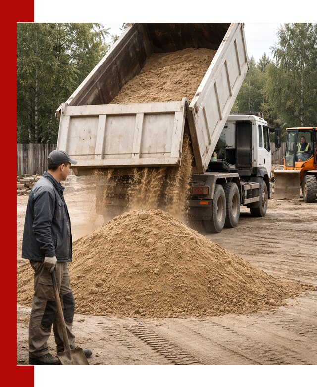 Доставка и продажа песка с разгрузкой в Бугульме