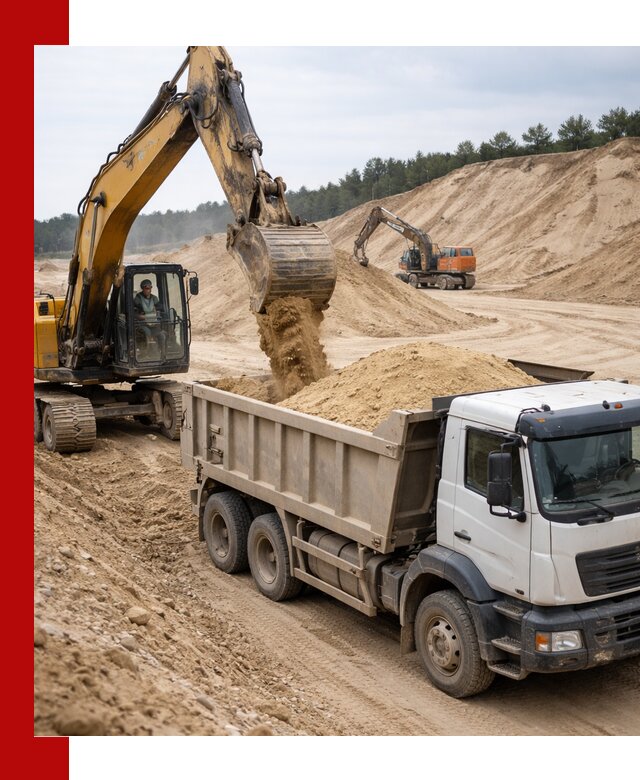 Доставка карьерного песка с самосвалами и разгрузкой в Бугульме