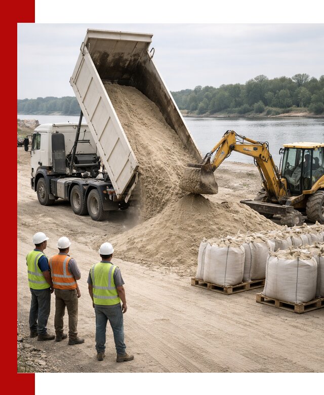 Доставка речного песка в Бугульме самосвалами и погрузкой
