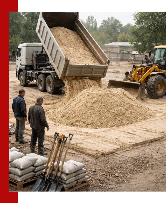 Доставка мытого песка в Бугульме с самосвалами по выгодной цене