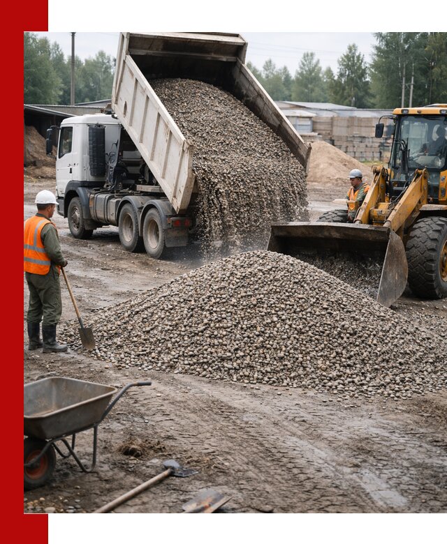 Мытый гравий с доставкой в Бугульме от карьера до участка