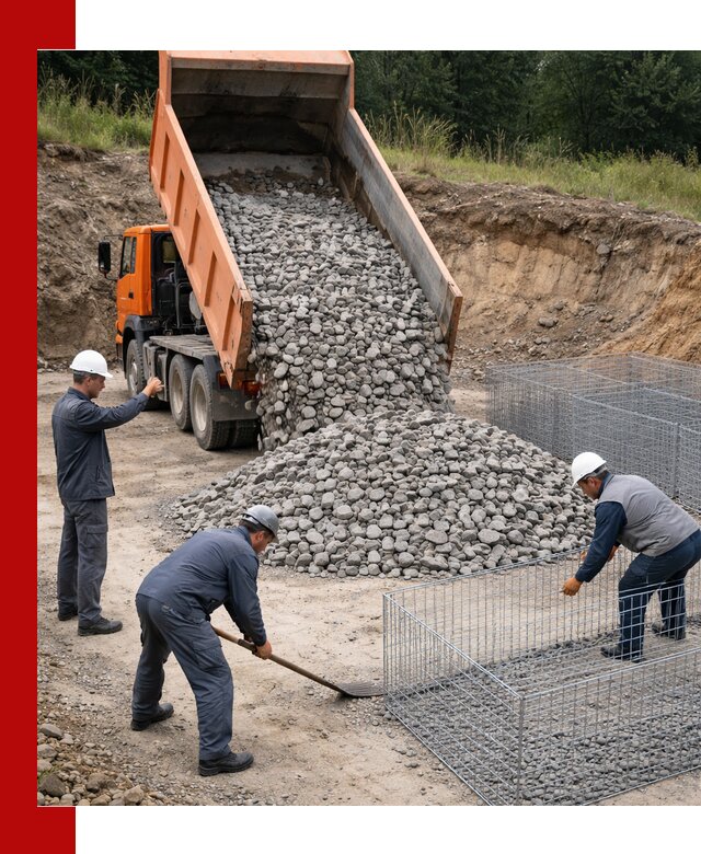 Камень для габионов с доставкой в Бугульме быстро и надёжно