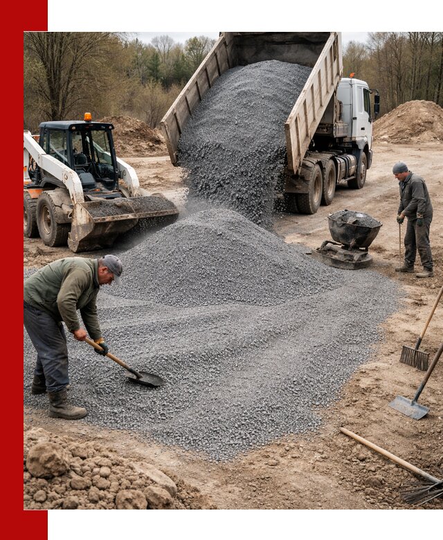 Отсев для подсыпки в Бугульме — доставка и подсыпка на участок