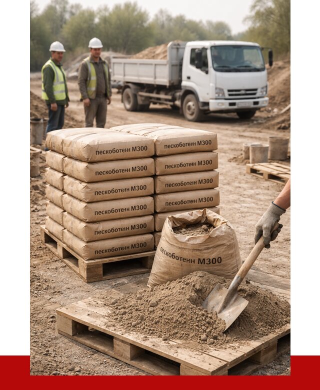 Пескобетон М300 в Бугульме с доставкой от 4700 р. за куб | ПРОНЕРУДБгл