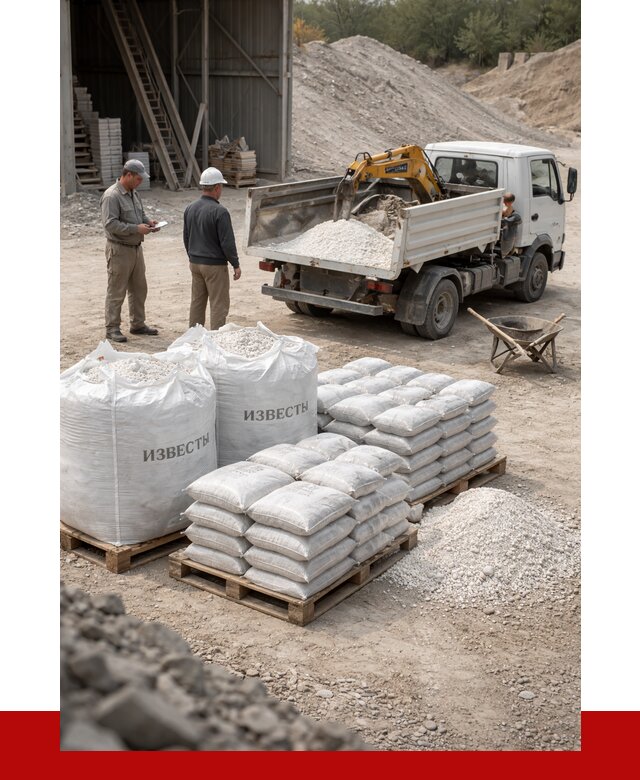 Известь строительная в Бугульме с доставкой от 4245 р. | ПРОНЕРУДБгл