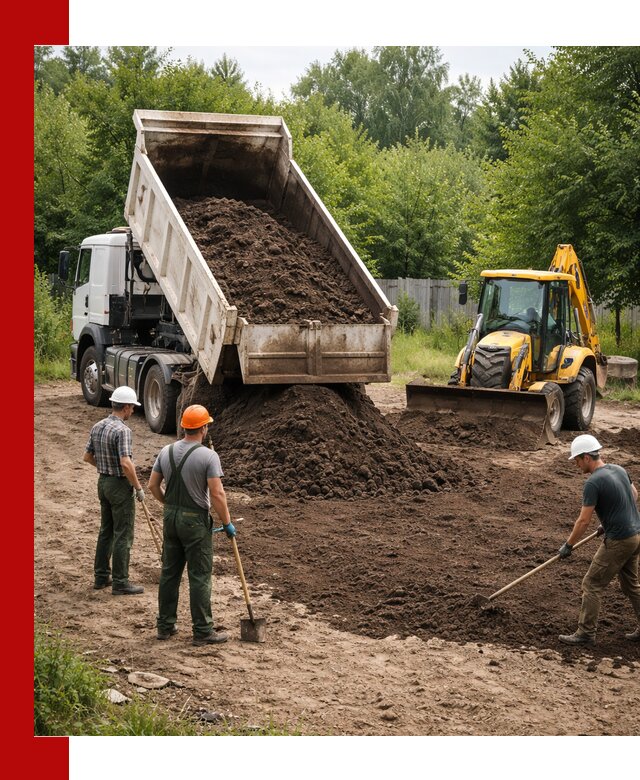 Доставка и укладка грунта для выравнивания участка в Бугульме