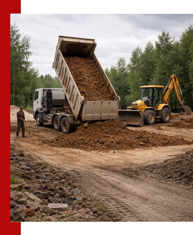 Доставка суглинка самосвалами в Бугульме подсыпка и планировка