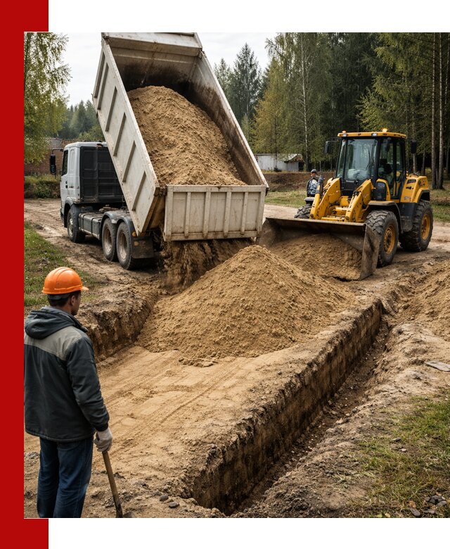 Доставка песчаного грунта в Бугульме для строительных работ
