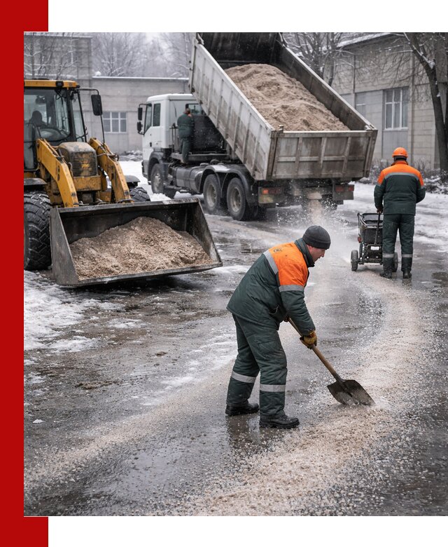 Реагент против гололеда с доставкой и нанесением в Бугульме