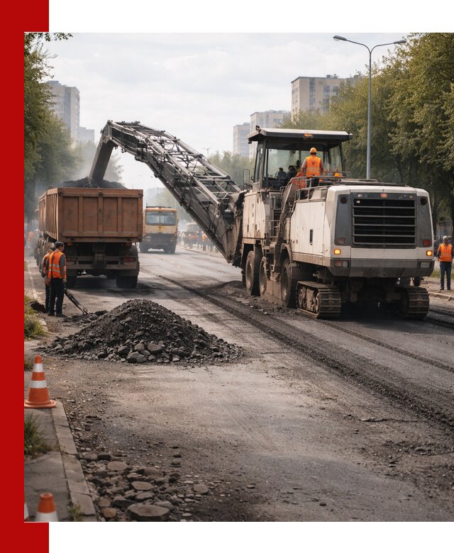 Фрезерованный асфальт в Бугульме — удаление и вывоз старого покрытия