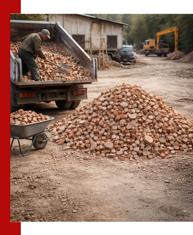 Доставка и подушка из боя кирпича с разгрузкой в Бугульме