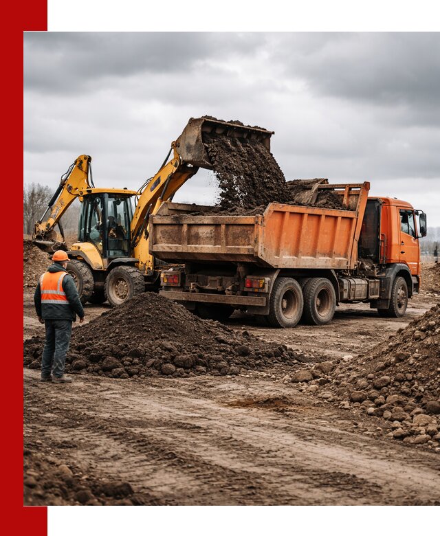 Вывоз грунта и строительного мусора в Бугульме грузовыми самосвалами