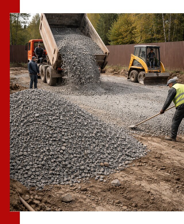 Отсыпка участка щебнем с доставкой и уплотнением в Бугульме