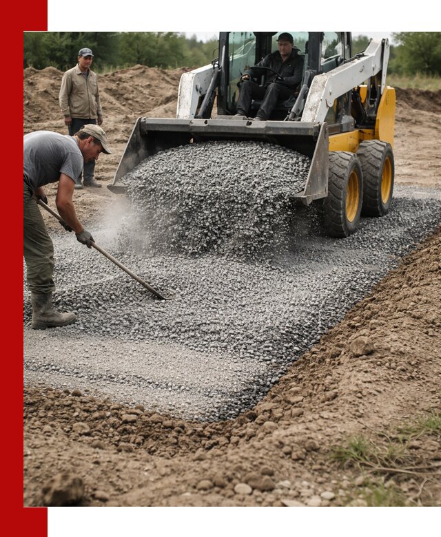 Устройство щебеночной подушки в Бугульме для дорог и фундаментов